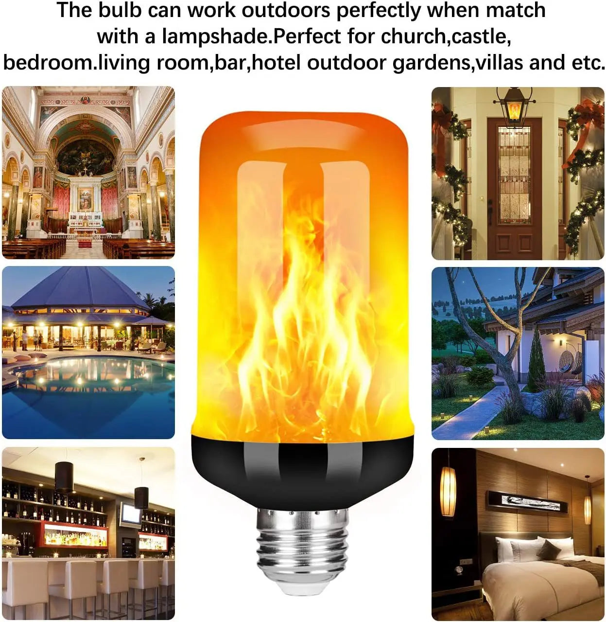 Flickering Flame LED Bulb E27 – 4 Modes Night Light for Indoor & Outdoor Party, Holiday Decor