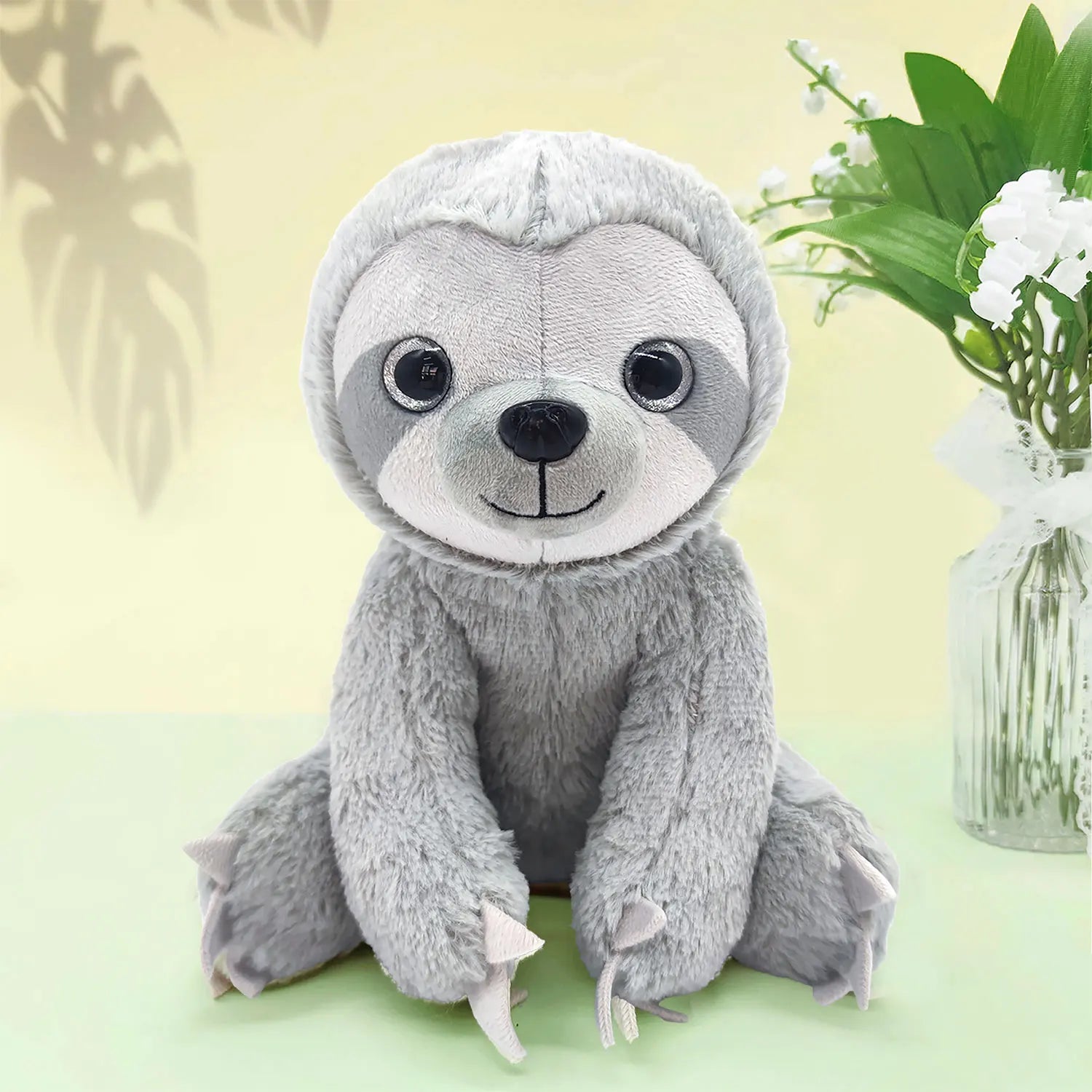 Realistic Sloth Plush Toy 25 cm (9.8 in) Soft PP Cotton Stuffed Animal Cuddly Sloth Doll Birthday Holiday Gift for Kids