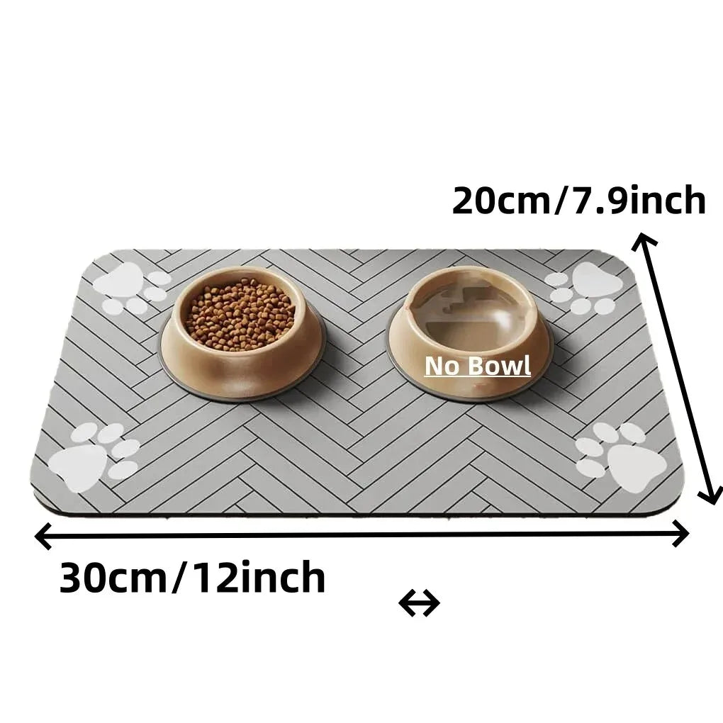 Absorbent Pet Feeding Mat with Non-Slip Rubber Backing - Waterproof Placemat for Dogs & Cats (20 x 30 cm / 7.9 x 11.8 in; 30 x 50 cm / 11.8 x 19.7 in; 40 x 60 cm / 15.7 x 23.6 in)
