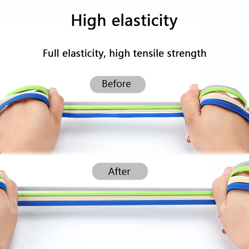 No-Tie Elastic Shoelaces with Metal Buckles – 1 Pair Quick Laces, One Size Fits All for Adults & Kids (105 cm / 41.3 in)