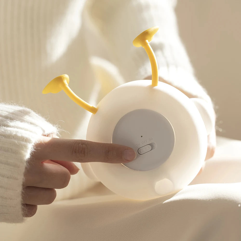 Cute Duck LED Night Light USB Rechargeable Silicone Touch Lamp for Kids Bedside Adjustable Brightness Birthday Gift