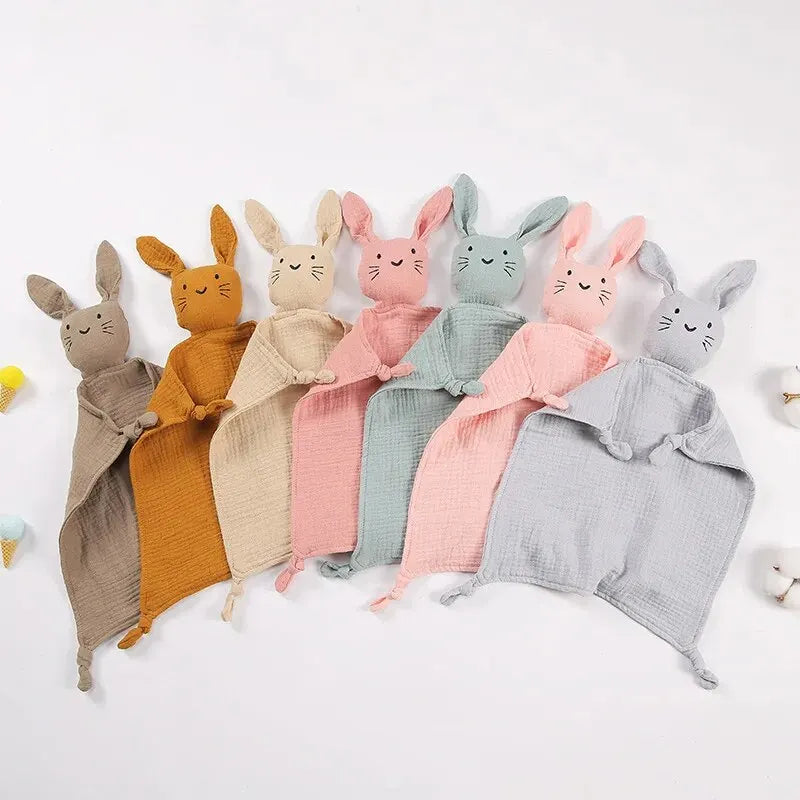 Baby Muslin Gauze Burp Cloth 30 x 30 cm (12 x 12 in) Cute Cat Double-Layer Cotton Saliva & Soothing Towel