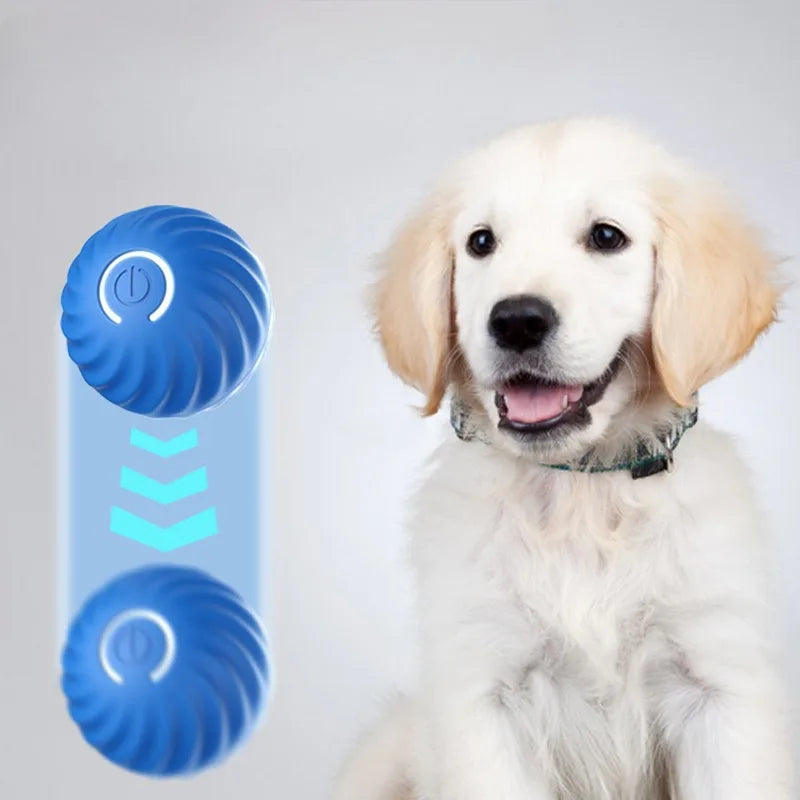 USB Rechargeable Jumping and Rotating Dog Ball - Interactive Chew Toy for Puppies