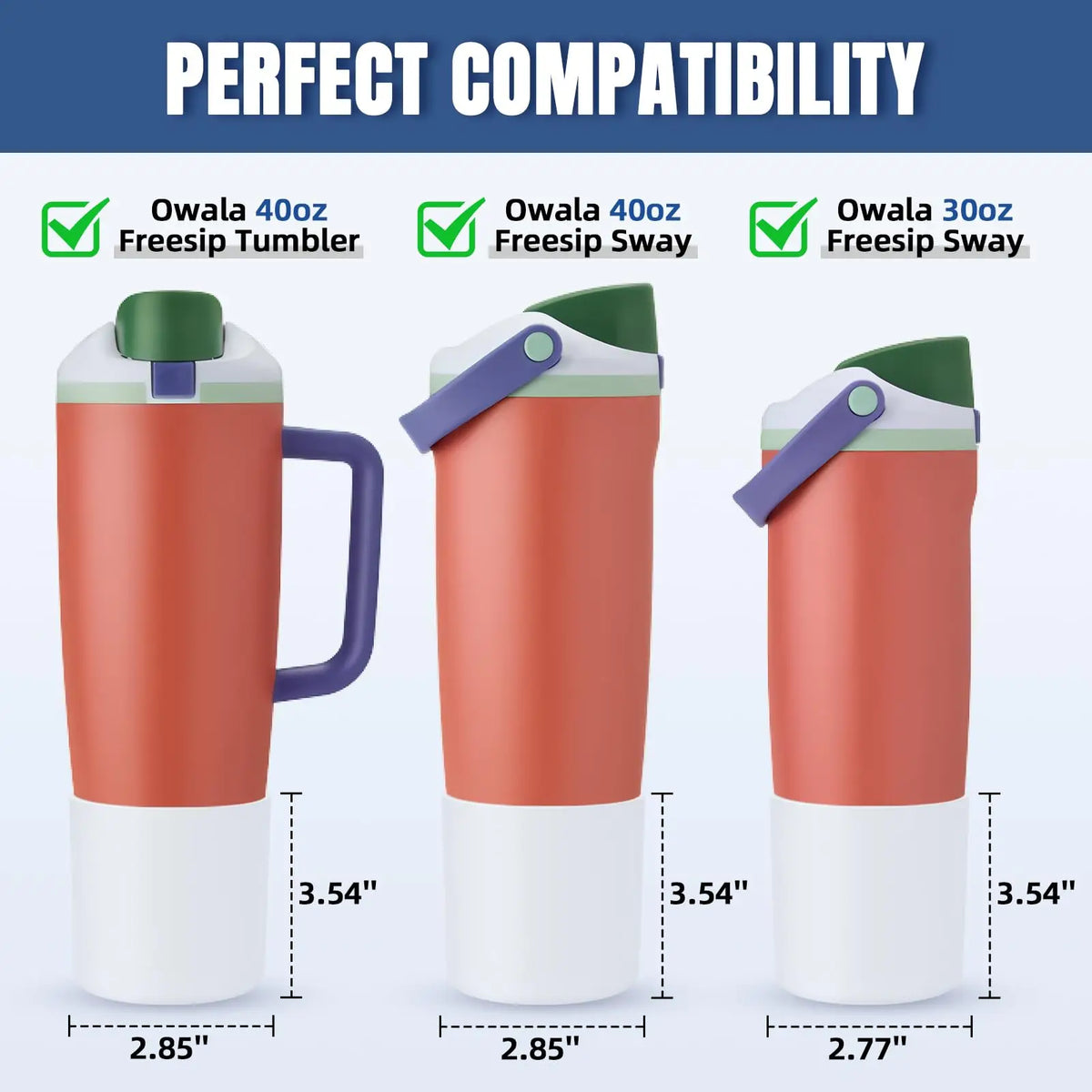 Silicone Protective Boot Sleeve for 30 oz (887 ml) & 40 oz (1.18 L) Tumbler Bottles, Anti-Slip Full-Bottom Cover