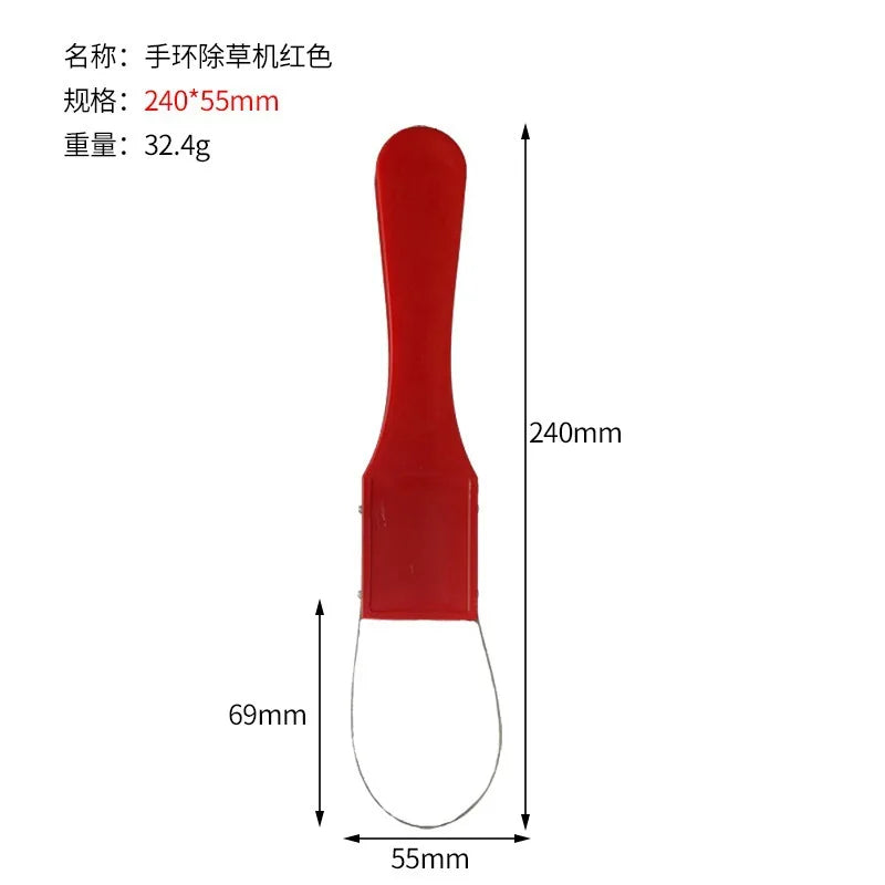 Hand Loop Weeder - Stainless Steel Weed Cutter with Plastic Handle for Lawn & Garden