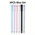 4/6/12-Pack Kawaii Cat Erasable Gel Pens 0.5mm Black & Blue Ink Refillable Cute School & Office Stationery