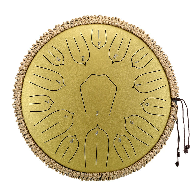 13-Inch (32 cm) 15-Note D-Tone Steel Tongue Drum Glucophone Handpan Percussion