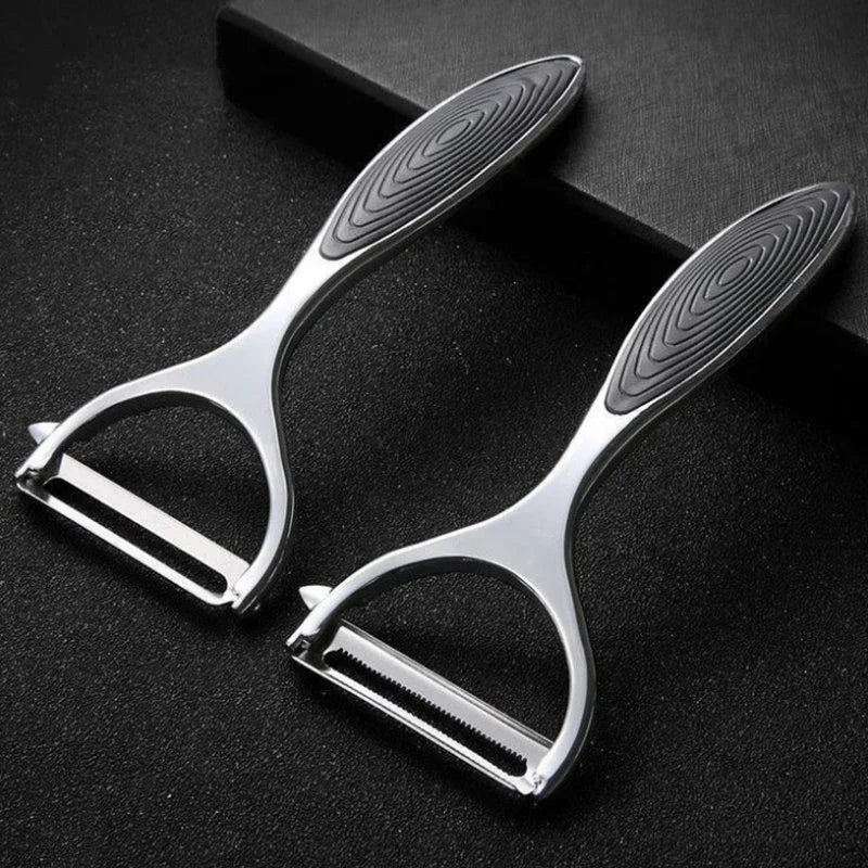 Stainless Steel Vegetable Peeler – Multi-Function Julienne, Serrated & Straight Blades for Potatoes, Carrots & Fruit
