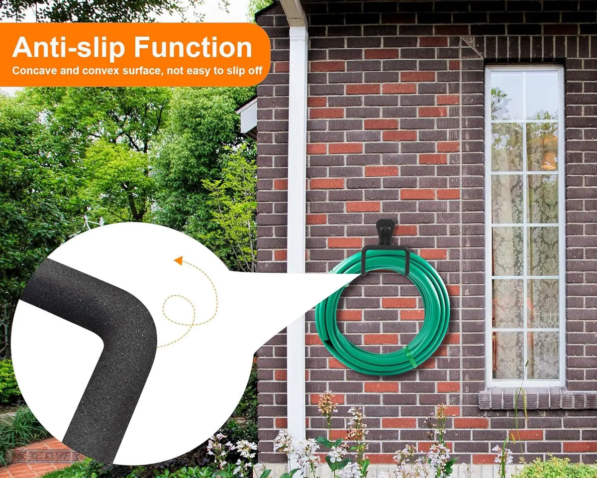 1/2-Pack Heavy Duty Wall Mount Hose Holder - Metal Hanger with Anti-Slip Foam for Garden, Air & Garage
