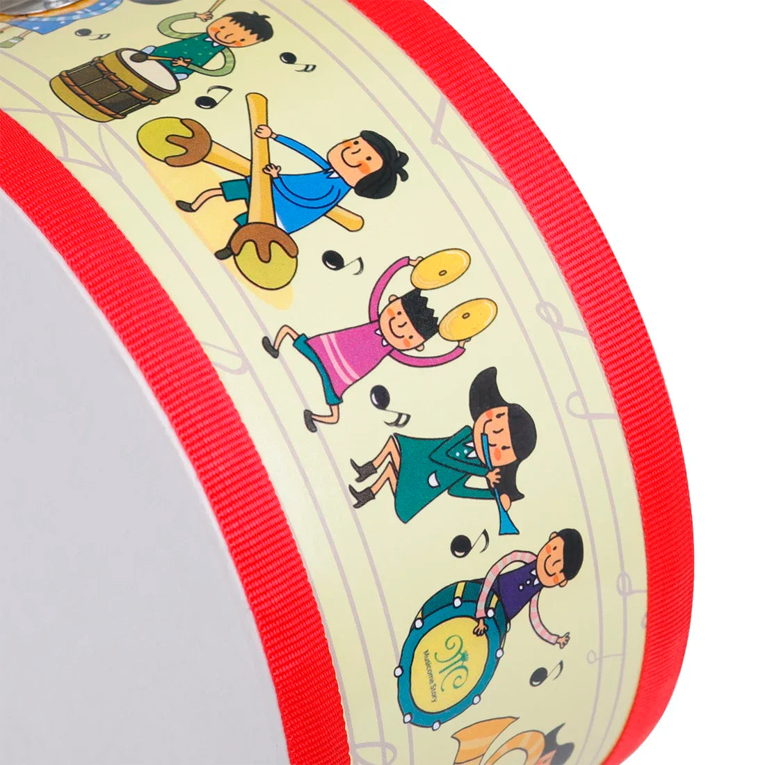 Double-Sided Wooden Hand Drum Tambourine – Cartoon Orff Percussion Instrument for Kids, Portable Educational Toy