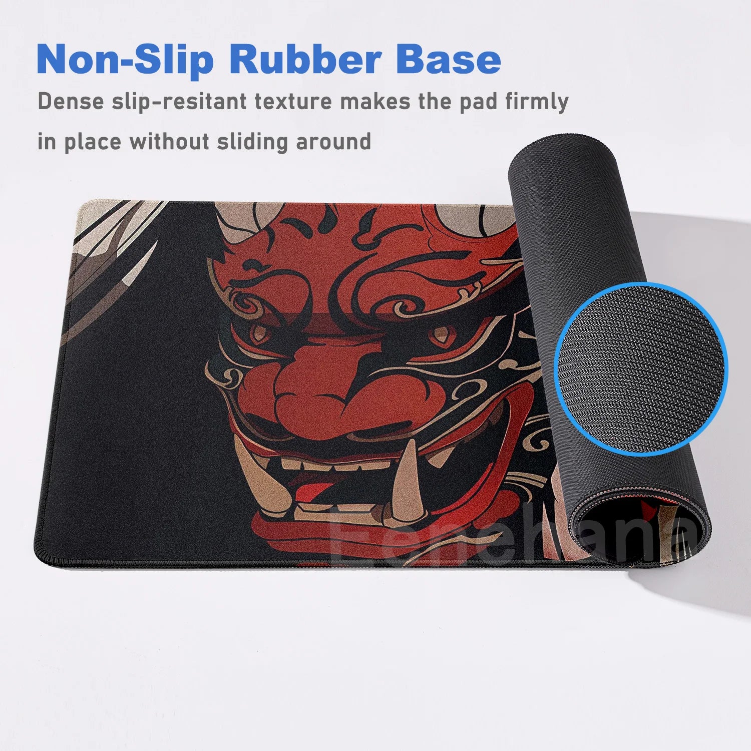 Japanese Mask Girl XXL Gaming Mouse Pad 90 x 40 cm (35.4 x 15.7 in) Non-Slip Desk Mat for Keyboard & Mouse