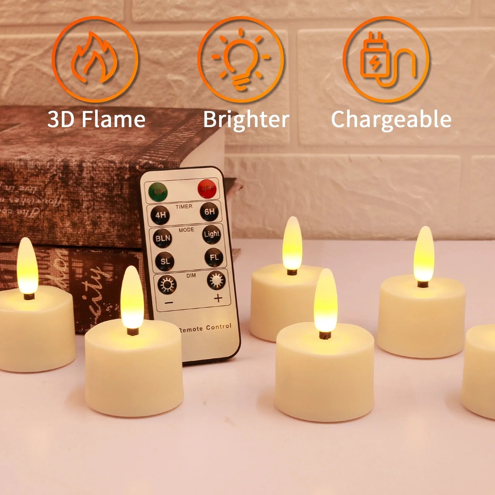 Rechargeable LED Tea Light Candles - 6/12/18/24-Pack Flameless Flickering Tea Lights for Home Decor & Gifts