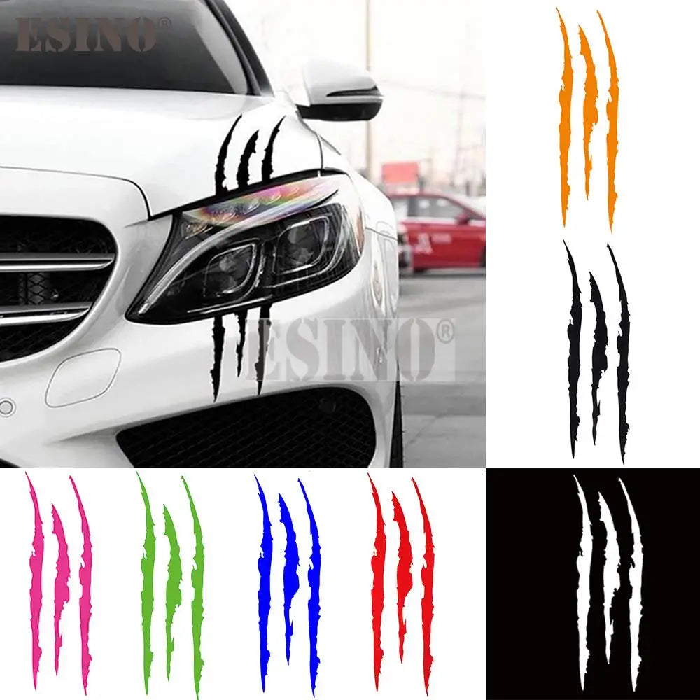 Ghost Claw Car Decal Vinyl Sticker - Claw Scratch Headlight & Body Stripe Graphic, PVC, Multiple Sizes (22 x 6.5 to 120 x 35.5 cm / 8.7 x 2.6 to 47.2 x 14 in)