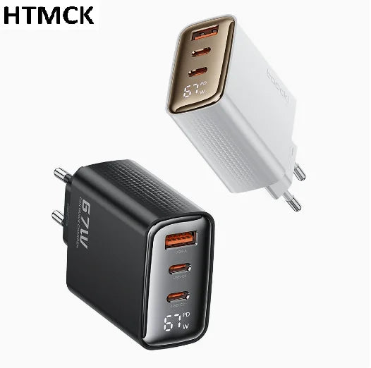 67W GaN Fast Charger with Digital Power Display
