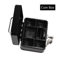 Portable Mini Steel Cash Box with Lock – Coin & Jewelry Safe with Removable Tray, 4.88 x 3.90 x 2.36 in (12.4 x 9.9 x 6 cm)