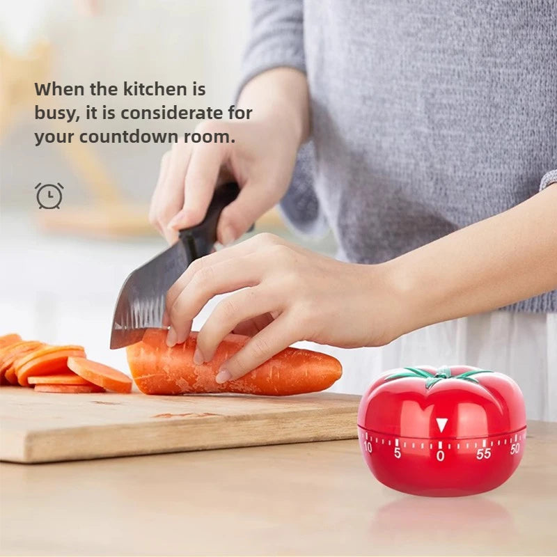 Tomato Kitchen Timer Pomodoro Mechanical Countdown Alarm for Cooking & Productivity