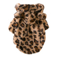 Leopard Fleece Dog Hoodie Coat Jacket Warm Winter Clothes for Small Dogs French Bulldog Chihuahua