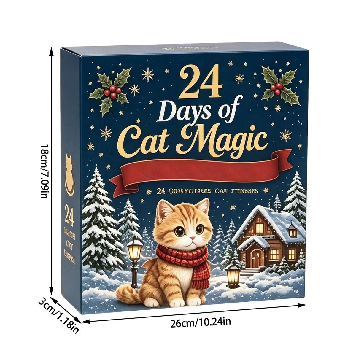 Cat Advent Calendar 24-Day Acrylic Christmas Countdown Ornament for Tree Door Wall Holiday Decoration Gift