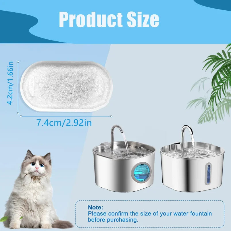 Activated Carbon Replacement Filters for Pet Water Fountains - Universal Cat & Dog Filter Chips