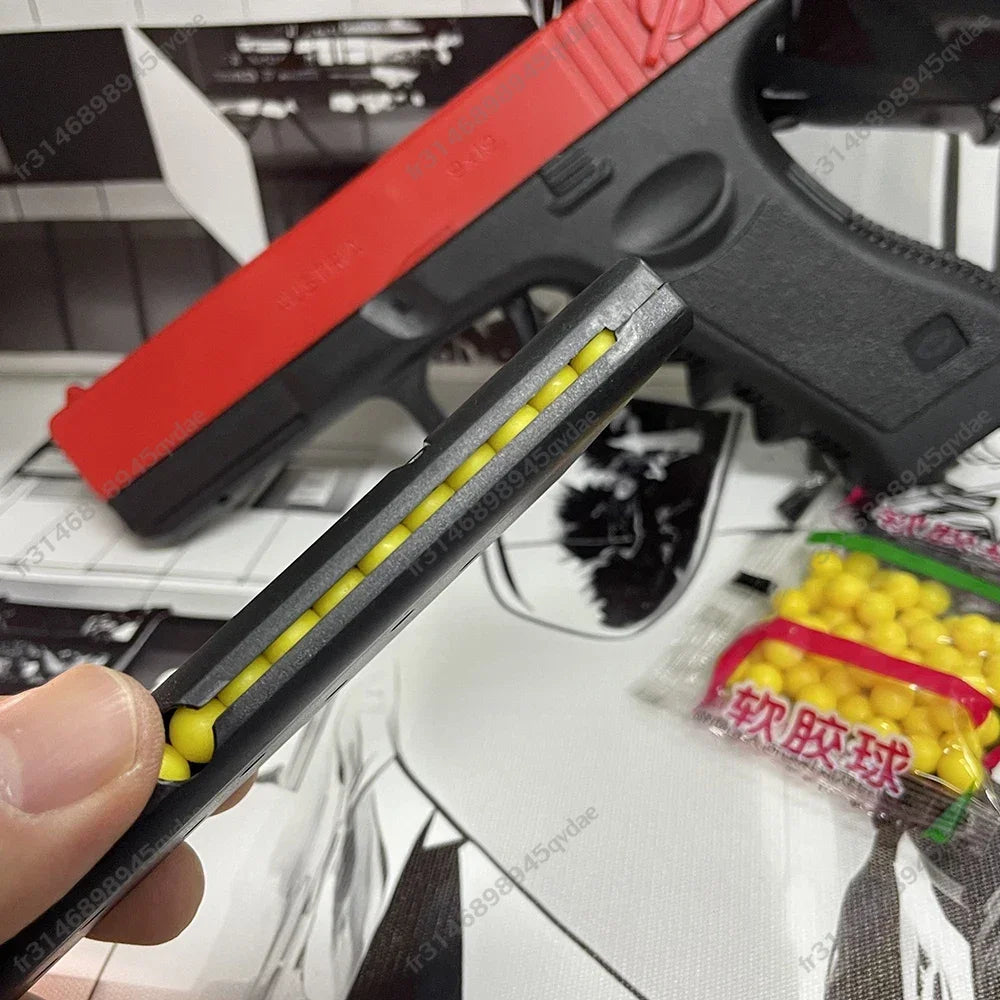 Soft Bullet Airsoft Pistol Toy with Manual Magazine & Laser – Outdoor CS Game Blaster for Teens & Adults