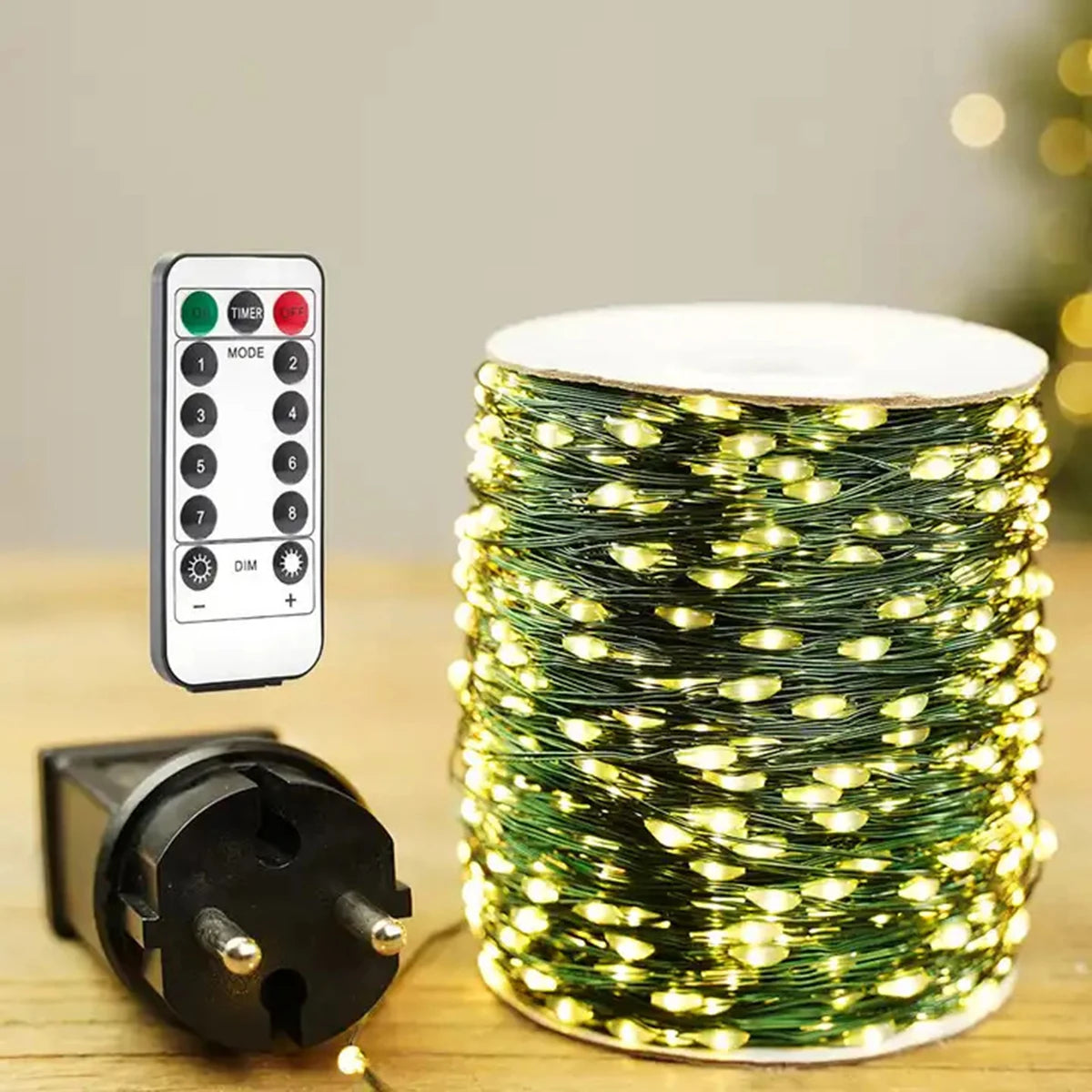 Outdoor LED String Lights Green Copper Wire 10m–200m (32ft–656ft) Waterproof IP44 Fairy Lights for Garden Yard Party & Christmas Tree