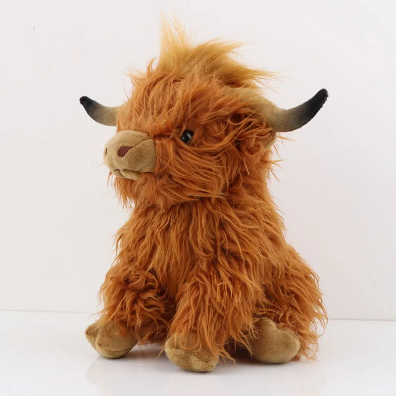 25cm (9.8in) Highland Cow Plush Toy Soft Stuffed Kawaii Animal for Kids Baby Gift Home Decor