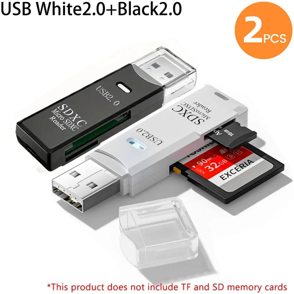 USB 3.0 2-in-1 Multi-Function Card Reader Micro SD TF & USB Flash Drive Adapter for PC Laptop