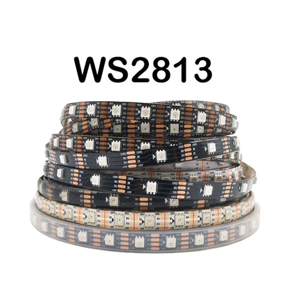 5050 RGBIC Individually Addressable LED Strip — 30/60/144 LEDs per Meter, DC 5V/12V, IP30/IP65/IP67 Waterproof Options