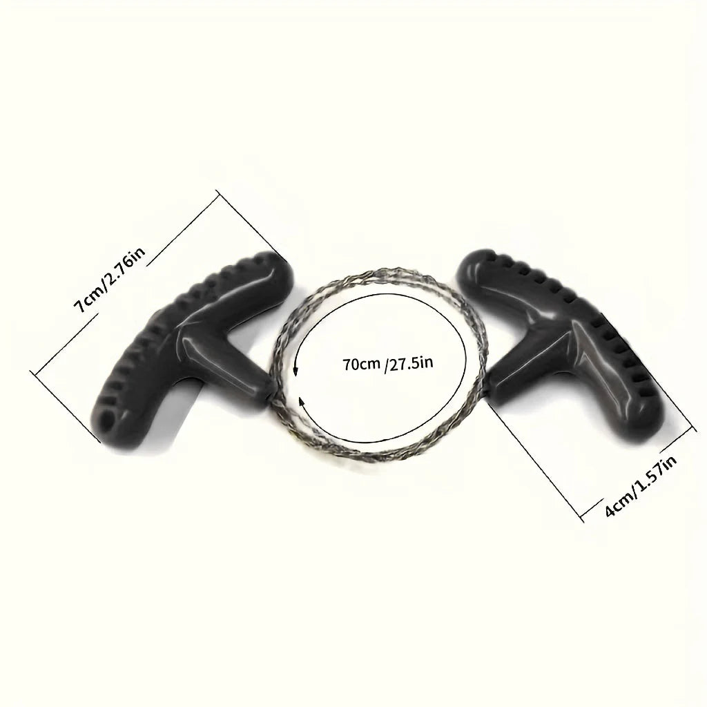 Portable Stainless Steel Wire Saw with Finger Handles for Camping, Hiking & Survival