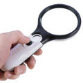 White Handheld Magnifying Glass 3X & 45X with 3 LED Lights — Reading, Jewelry, Coins, Stamps
