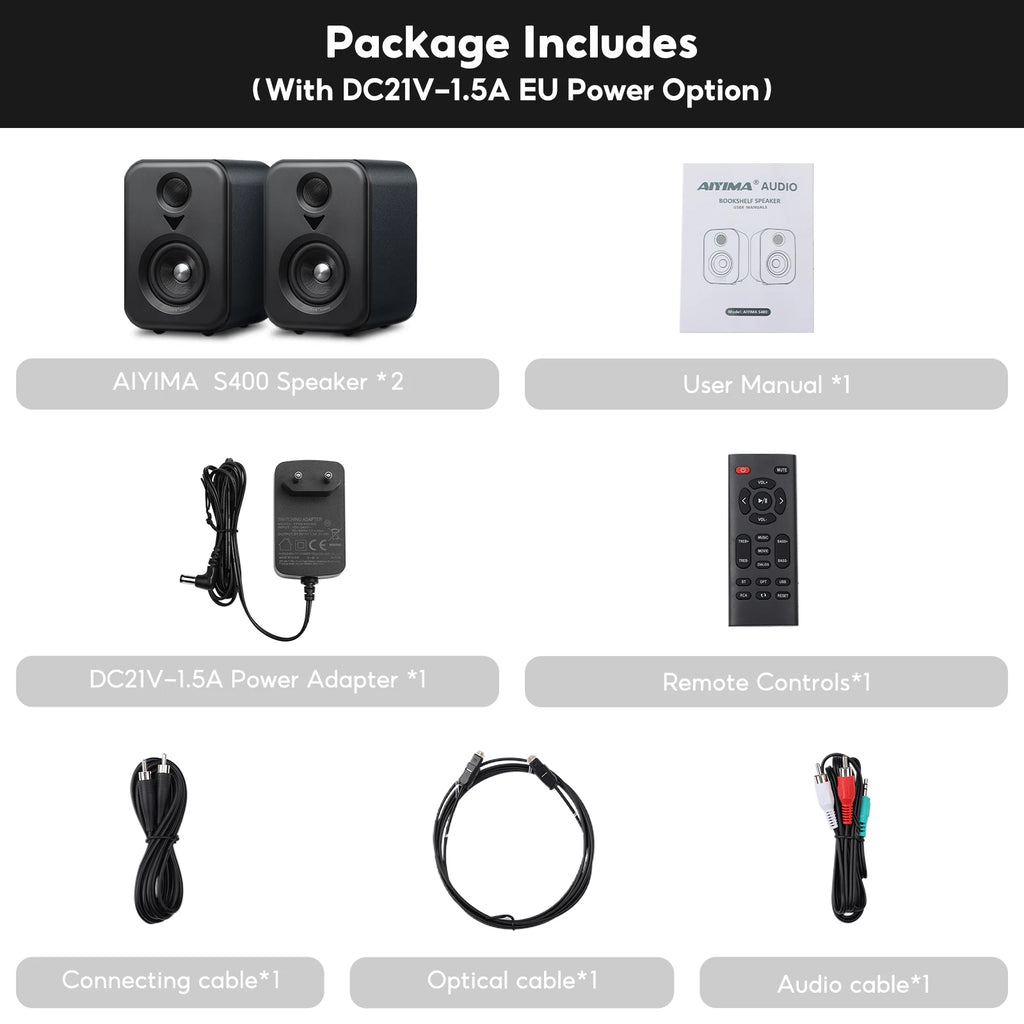 Bookshelf Active Studio Speakers 3" (7.6 cm) Bluetooth 5.3 USB DAC Hi-Res HiFi 2.0 with Subwoofer Output for TV & PC