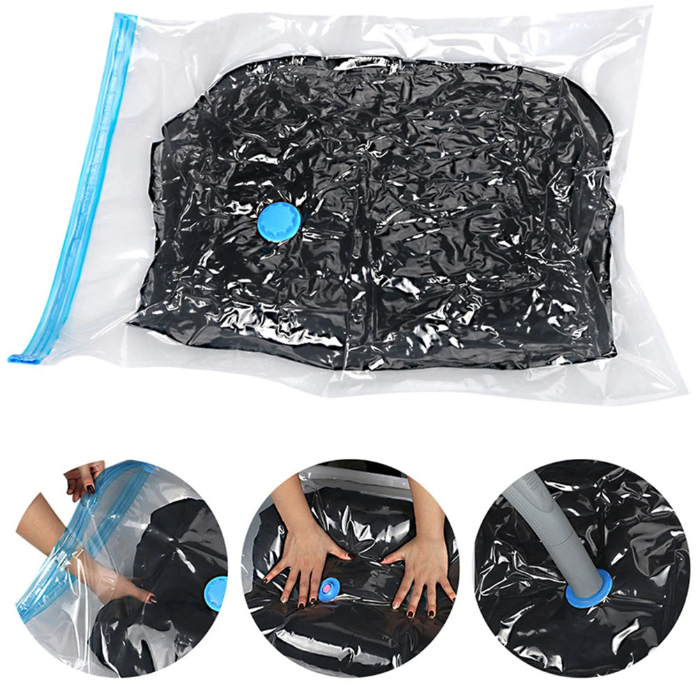 Vacuum Storage Bags with Valve – Space-Saving Compression Bags for Clothes, Blankets & Towels (Multiple Sizes, in/cm)