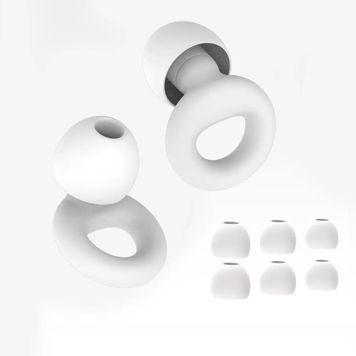 Silicone Earplugs 4 Pairs - Reusable Hypoallergenic Ear Plugs for Swimming & Sleep Noise Reduction (XS S M L)