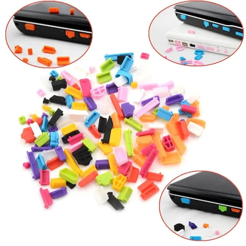 16-Piece Universal Silicone Dustproof Plugs for Laptop & Notebook Ports, USB Port Protectors