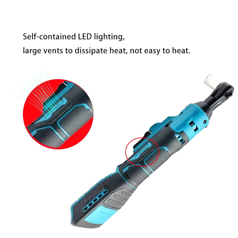 Cordless 3/8-Inch Electric Ratchet Wrench, Rechargeable — 18V Battery Compatible