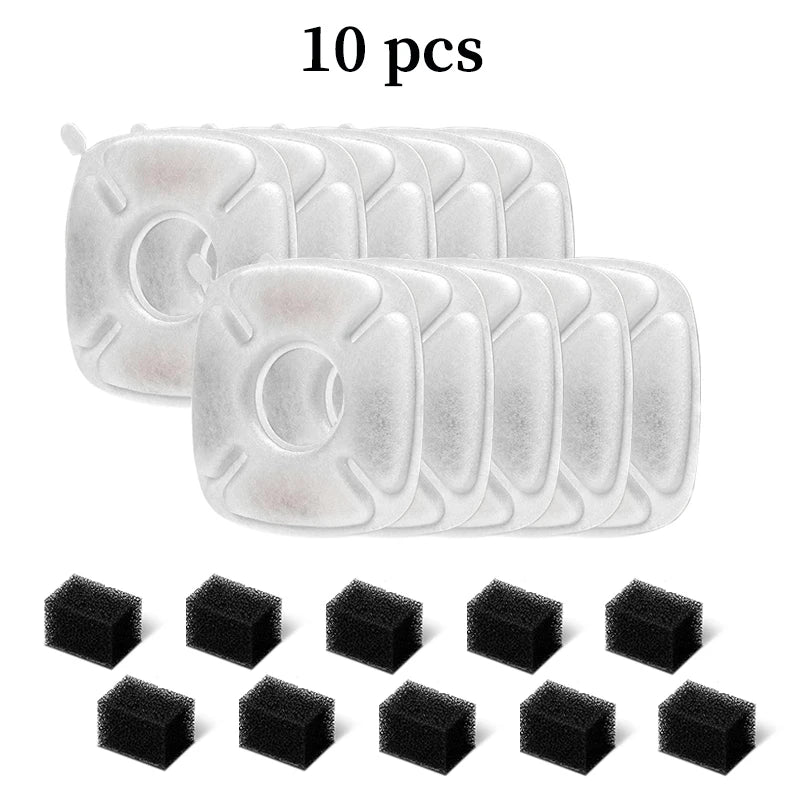 Pet Water Fountain Replacement Filters for Cats & Dogs – Activated Carbon Sponge Filter (Fits Most Dispensers)