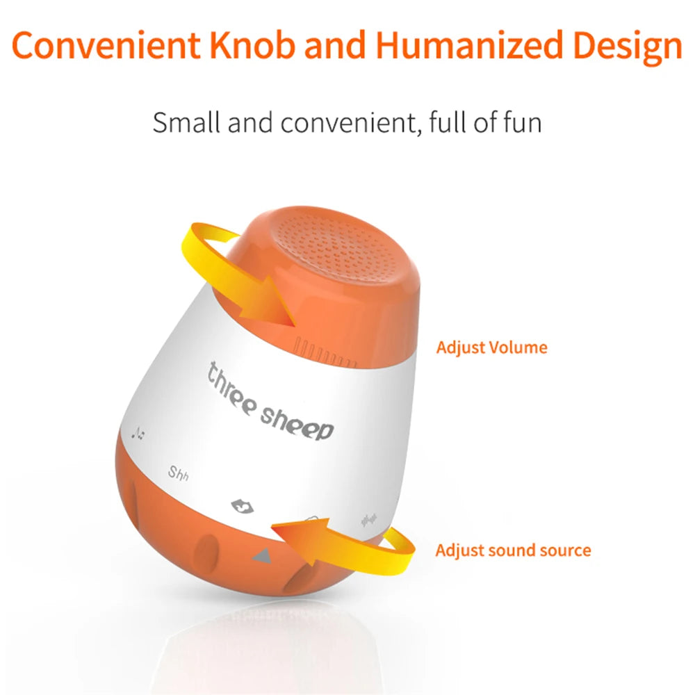 Baby White Noise Machine Voice-Activated Sleep Soother for Infants — 6 Soothing Sounds, Rechargeable & Portable