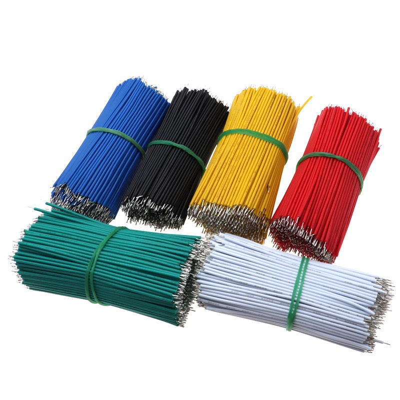 120-Pack 24AWG Tin-Plated Jumper Wires 3.15in (8cm) Breadboard PCB Solder Cable 6 Colors (20pcs Each)