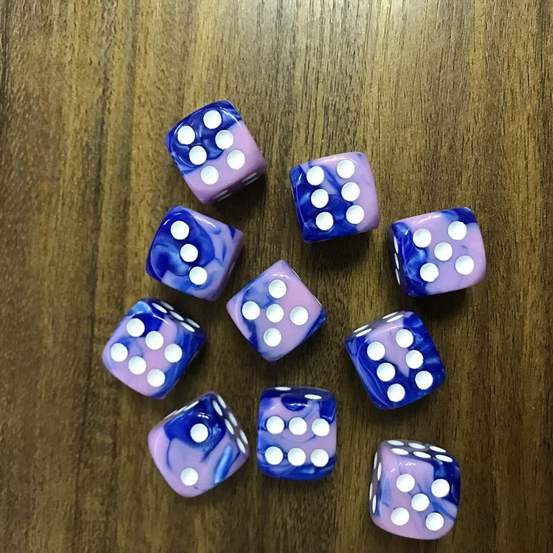 5-Piece 16mm Two-Color 6-Sided Acrylic Dice Set – Board Game & Puzzle Accessory