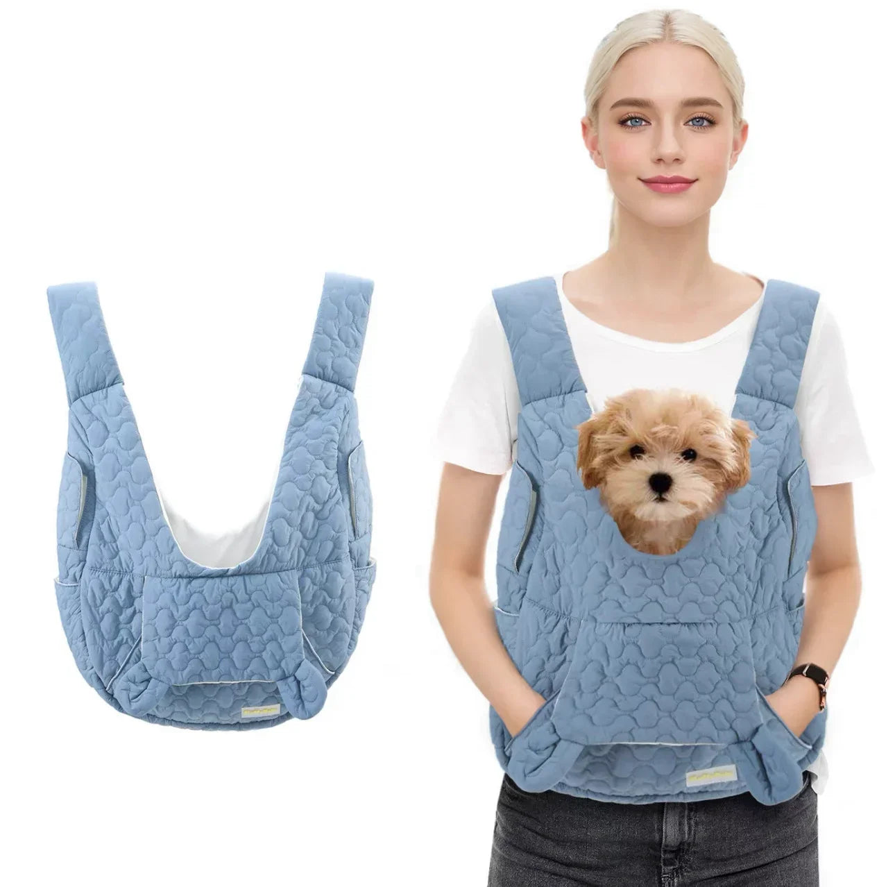 Pet Front Carrier Backpack - Waterproof Wind-Resistant Chest Bag for Dogs & Cats, Fits Pets up to 8.8 lb (4 kg)