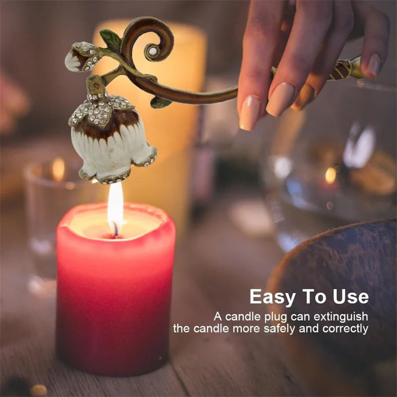 Elegant Metal Candle Snuffer - Long Handle Candle Extinguisher & Wick Snuffer for Home Decor Gift