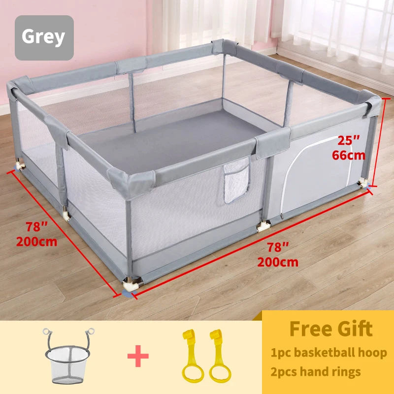 Children's Playpen 7 Size Options Foam-Protected Baby Safety Fence & Kids Ball Pit Play Yard