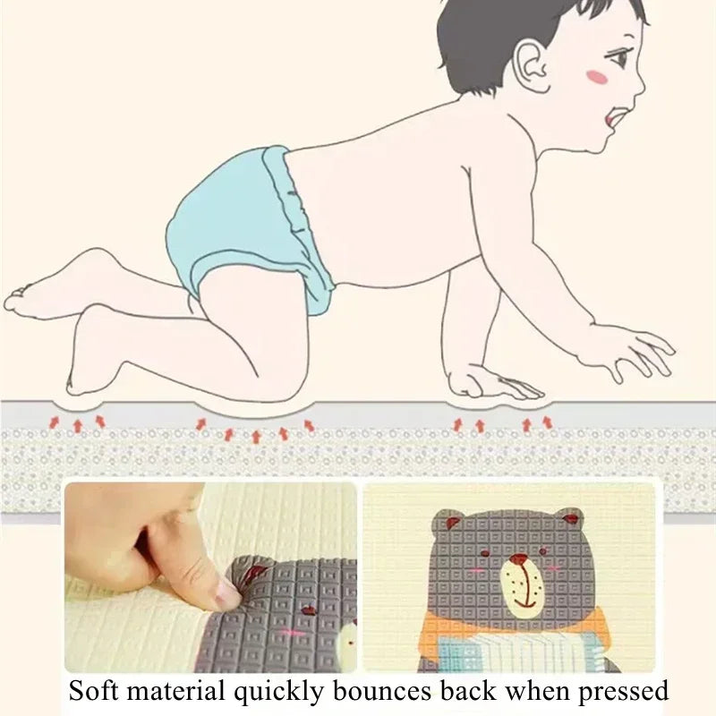 Baby Play Mat Foam Crawling Activity Gym Rug – Non-Toxic EPE, Double-Sided, Foldable (Available in 5 Sizes)