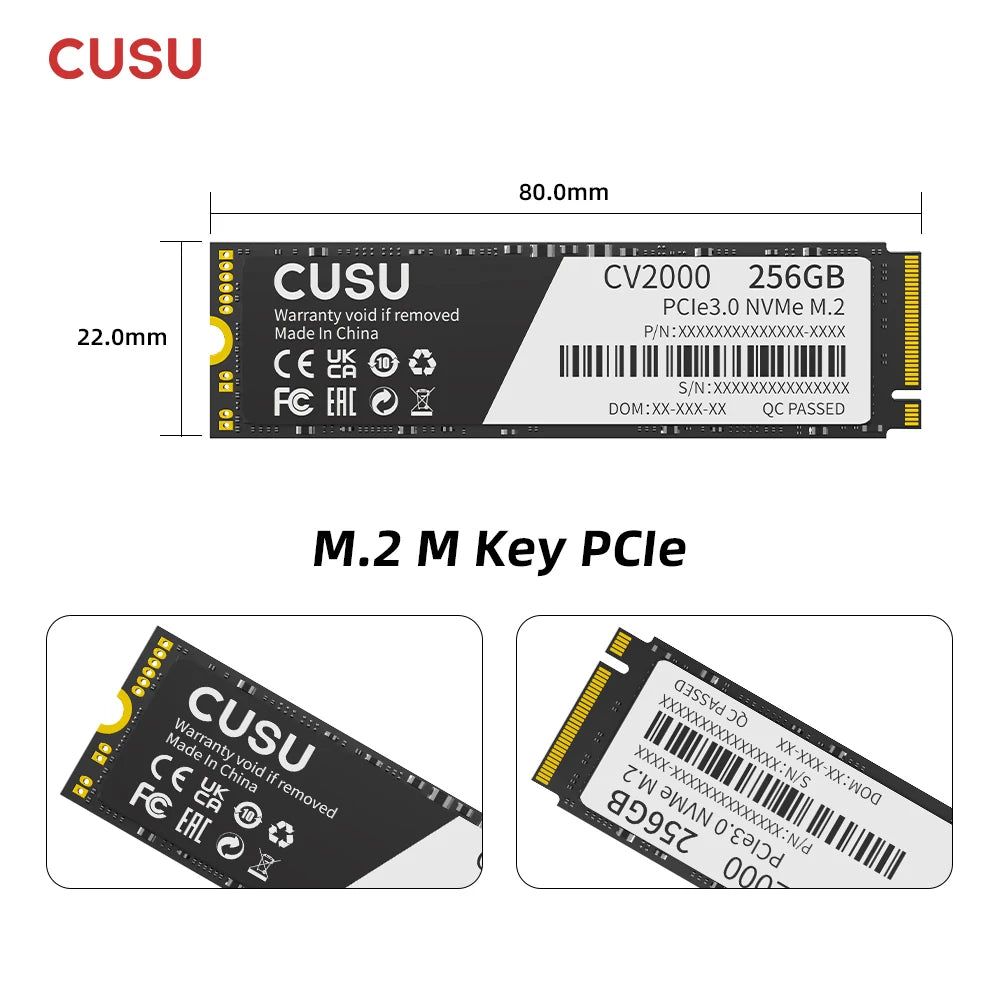 M.2 2280 NVMe SSD (PCIe 3.0 x4) — 256GB / 512GB / 1TB / 2TB Internal SSD for Laptop & Desktop