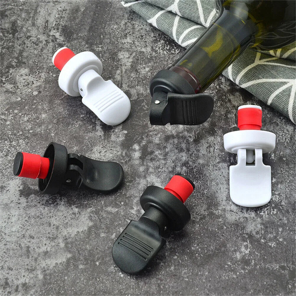 Wine Bottle Stopper Set (2/4/6-Pack) Hand-Press Airtight Rubber Sealers for Wine, Beer, Champagne & Oil