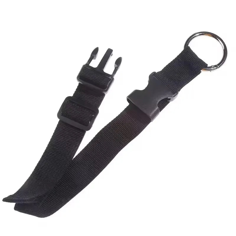 Holiday Travel Portable Black Nylon Luggage Hanging Bag with Zinc Alloy Buckle & External Hook