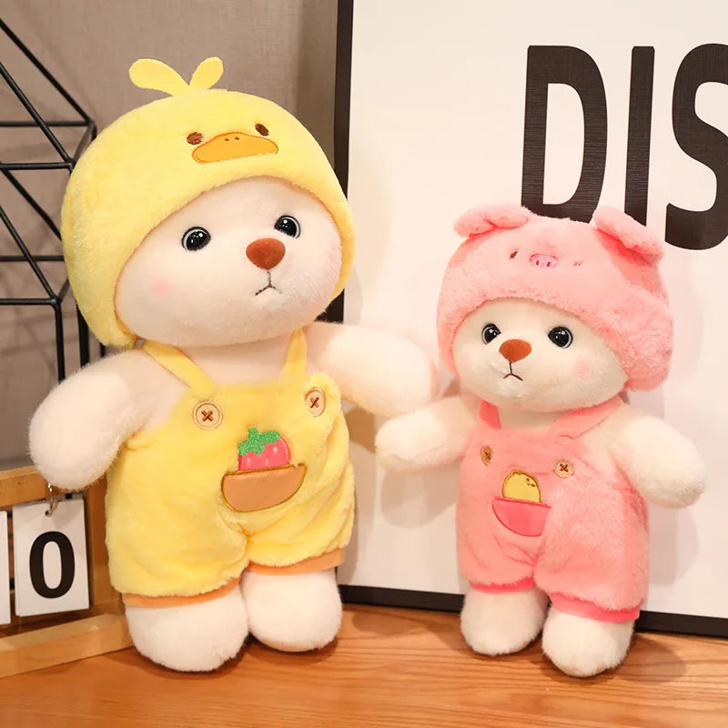 25/35cm (9.8/13.8 in) Anime Cosplay Joint Plushies Bear, Bunny, Duck, Shark and Pig Soft Stuffed Dolls for Girls
