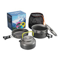 3-Piece Camping Cookware Set – Aluminum Pot, Frying Pan & Teapot | Portable Outdoor Cooking for Hiking, Camping & Picnic