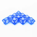 D10 Polyhedral Dice 10-Piece Set for D&D & Tabletop RPGs — Marble & Transparent Styles for Board Games & Parties