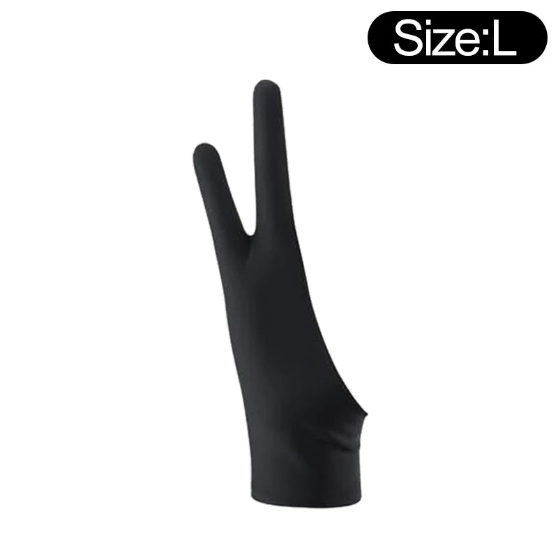 Two-Finger Artist Drawing Glove for Tablet & iPad – Touchscreen Anti-Fouling Ambidextrous Glove, Black
